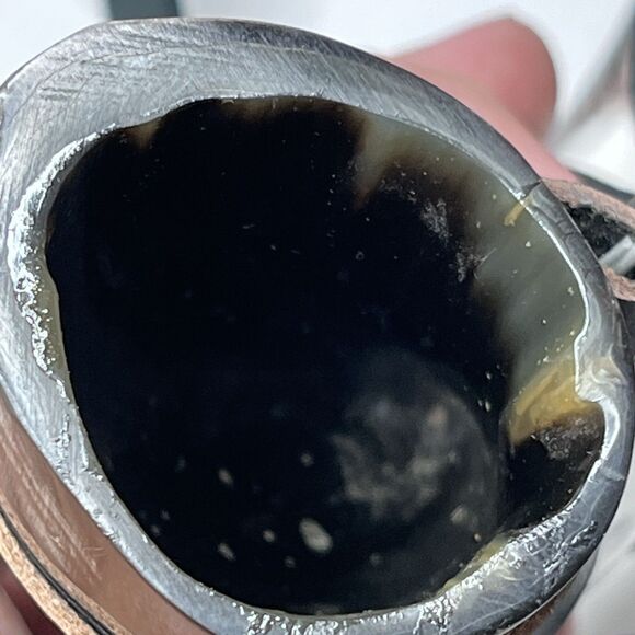 Lot Of 2 Ale Horn Bovine Viking Drinking Shot Size Horn with Leather Strap - Picture 11 of 11